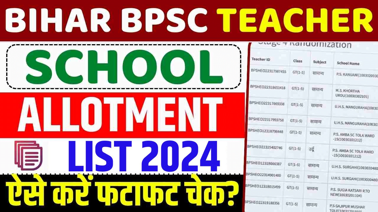 BPSC TRE 2.0 Teacher Seat Allotment List 2023